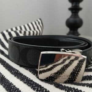 Coach Black Leather Belt for Men